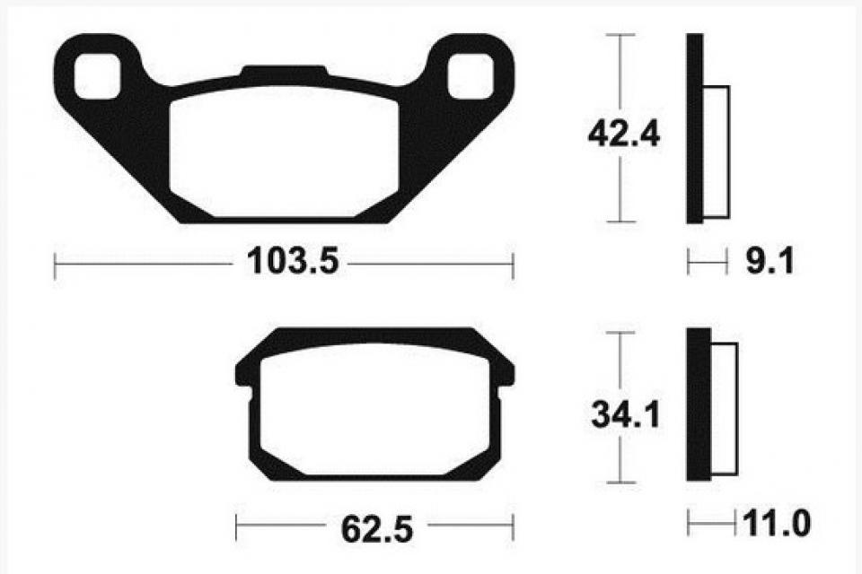 Plaquette de frein Générique pour Buggy Quadzilla 250 XRV E 2006 à 2007 CD-F035 / arrière Neuf
