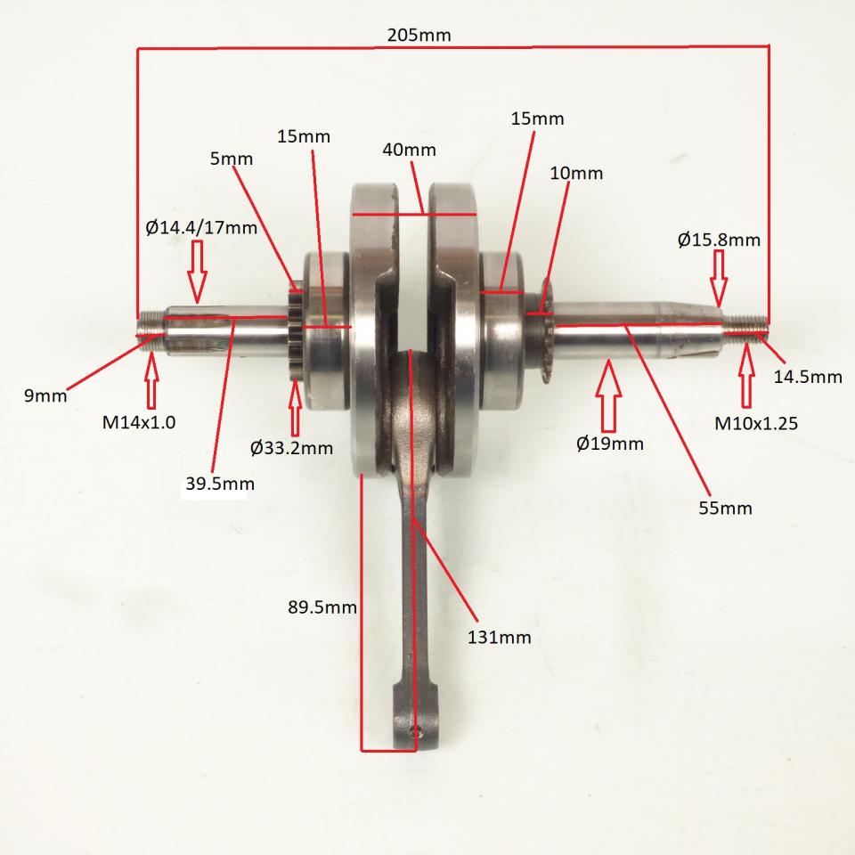 Vilebrequin embiellage pour moto quad Chinois XIEMA 110-2 152FMI Occasion