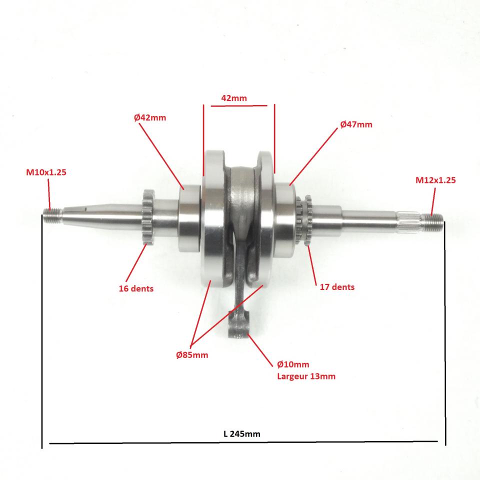 Vilebrequin embiellage pour scooter Peugeot 50 DJANGO 4T 2014-2017 779596 400157