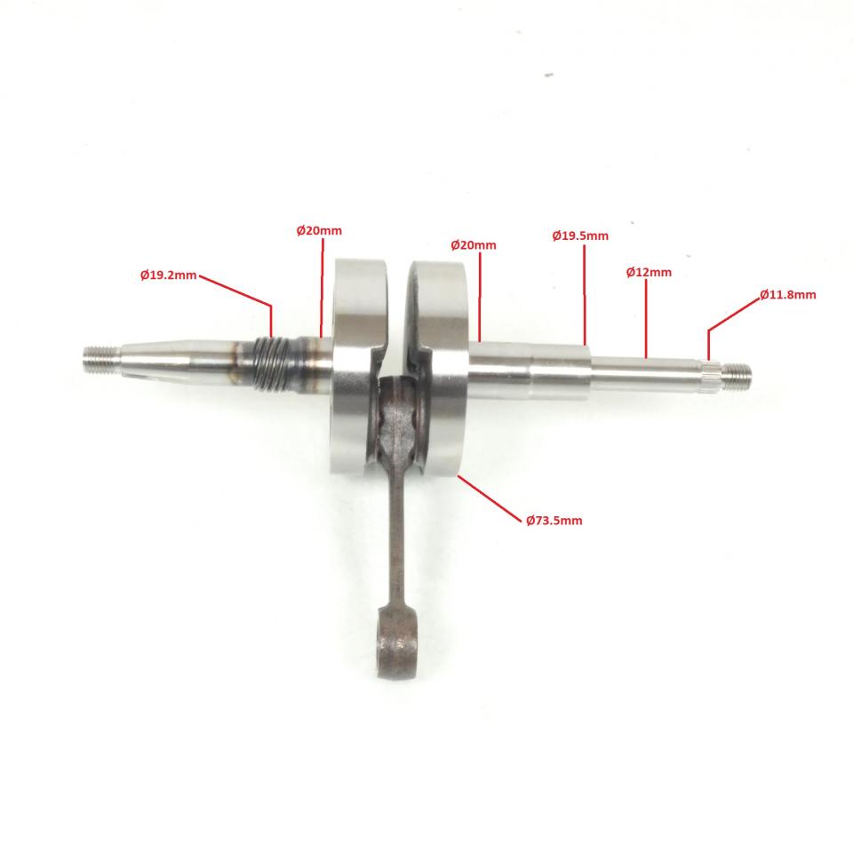 Vilebrequin d'embiellage pour scooter Peugeot 50 SV axe Ø12mm 752435 Neuf