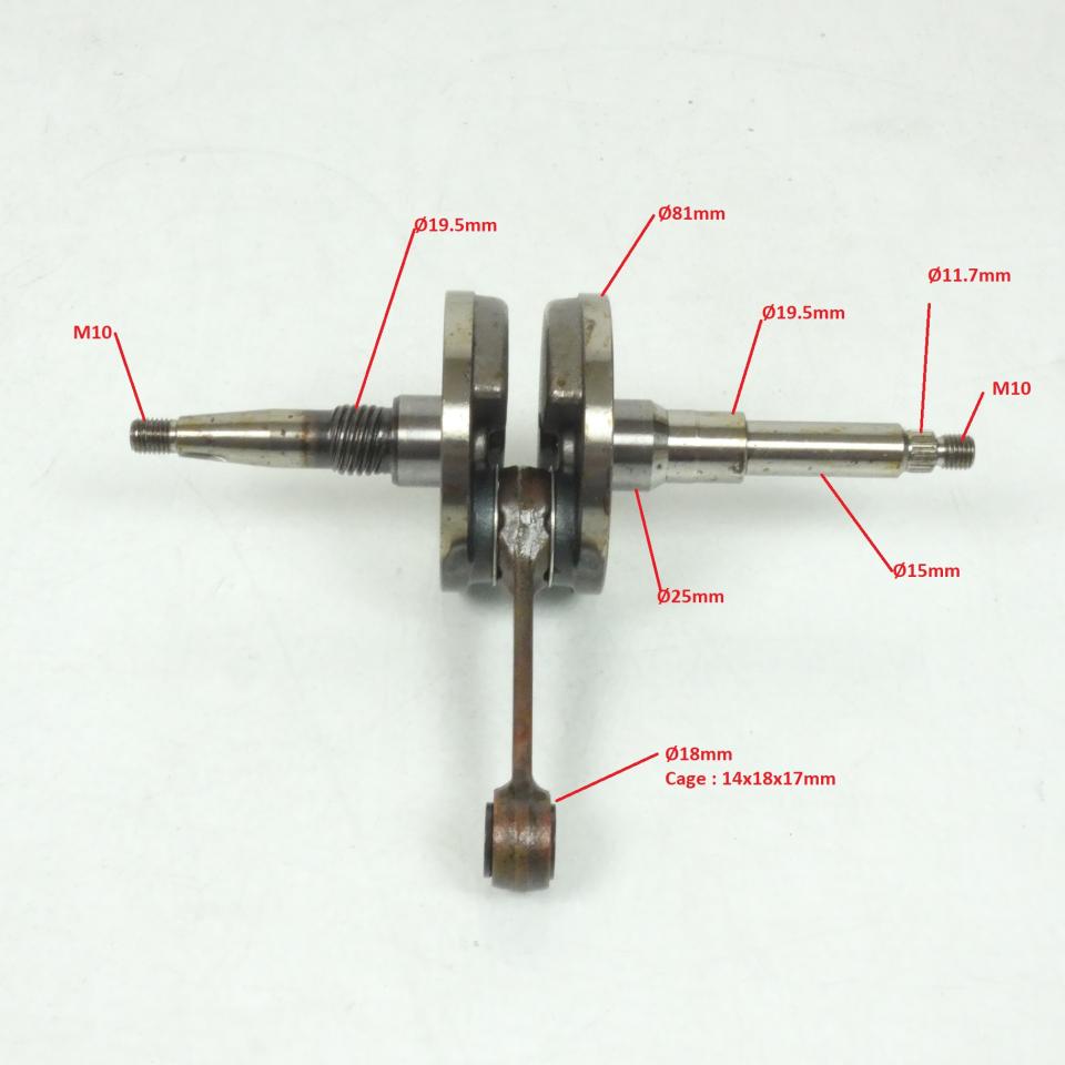 Vilebrequin d'embiellage pour scooter Peugeot 125 SV axe Ø14mm 736230 Neuf
