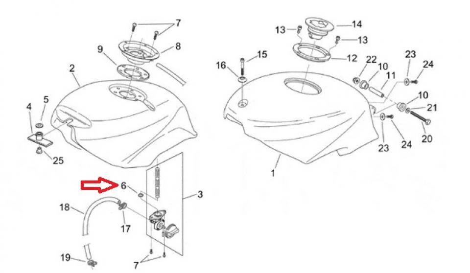 Joint torique de robinet d'essence pour moto Aprilia 50 RS 1999 à 2004 AP8120798