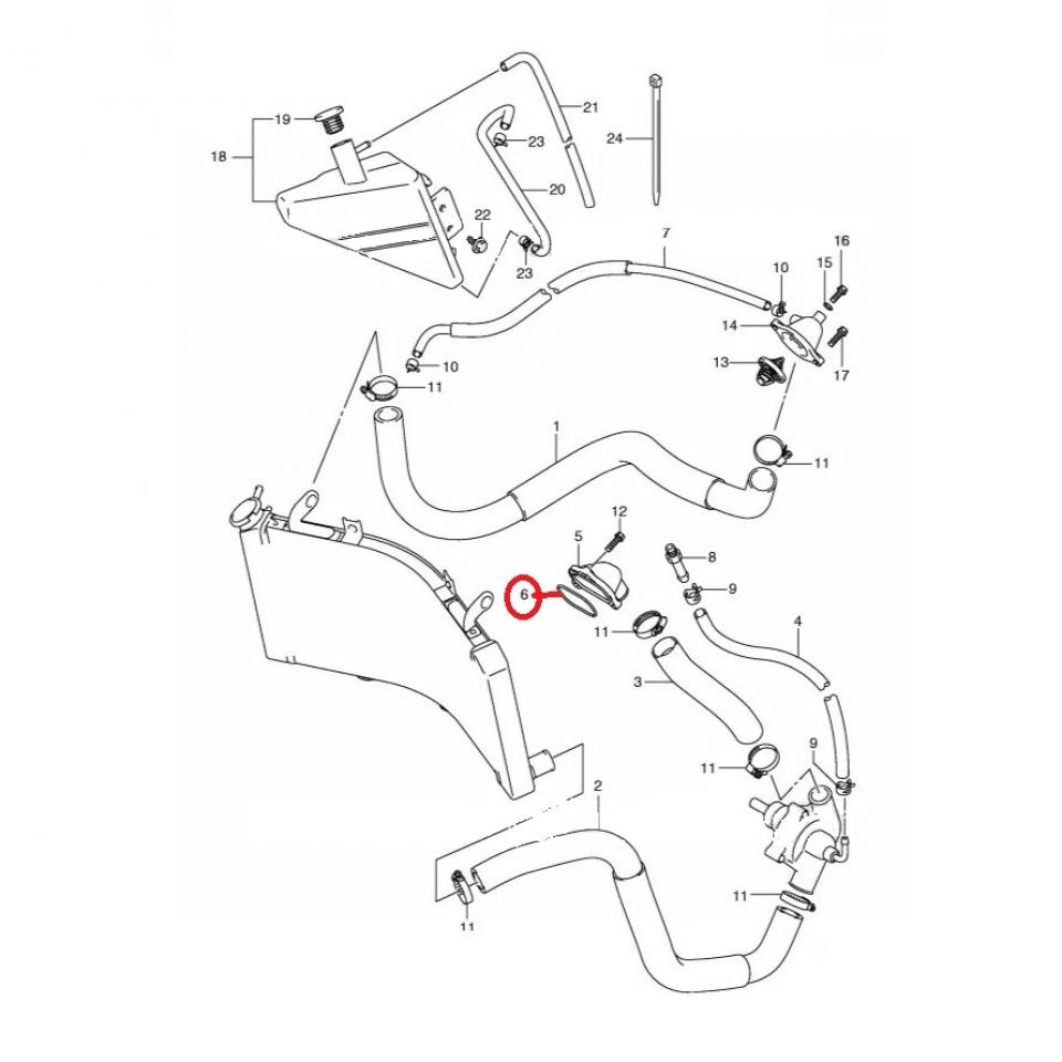 Joint durite de radiateur origine pour moto Suzuki 750 Gsx-R 17863-33E00 Neuf