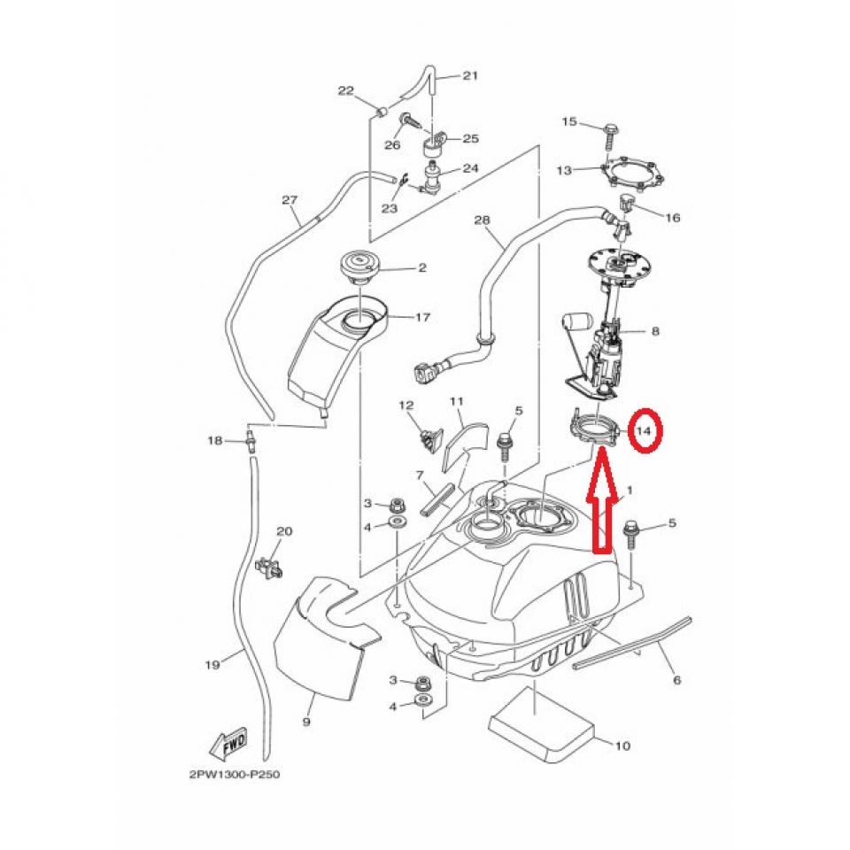 Joint pompe à carburant pour scooter Yamaha 125 Cygnus X 2010-11 5CA2414G01 Neuf