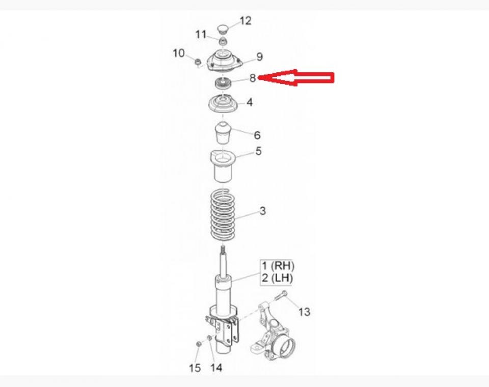 Joint bague amortisseur AV pour auto Piaggio 1300 Porter 2002 à 2020 9004386101