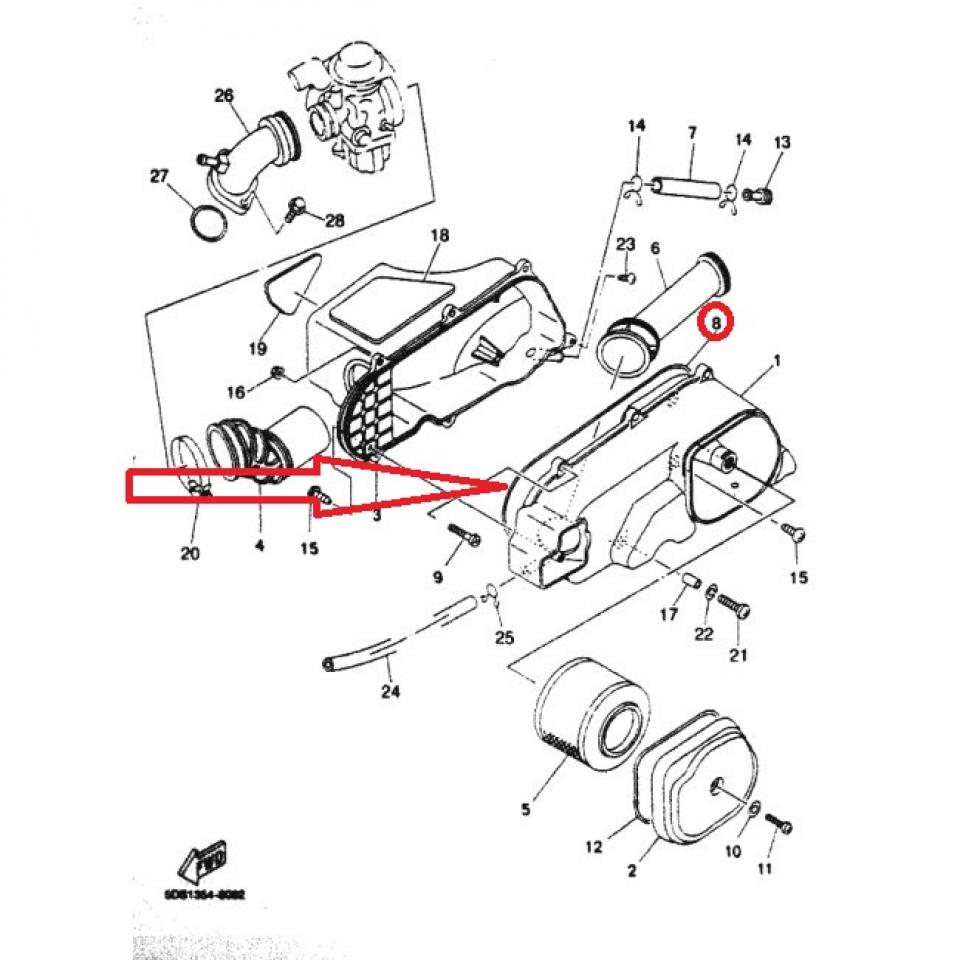 Joint de couvercle de boite à air pour scooter MBK 180 Skyliner 5DS-E4452 Neuf