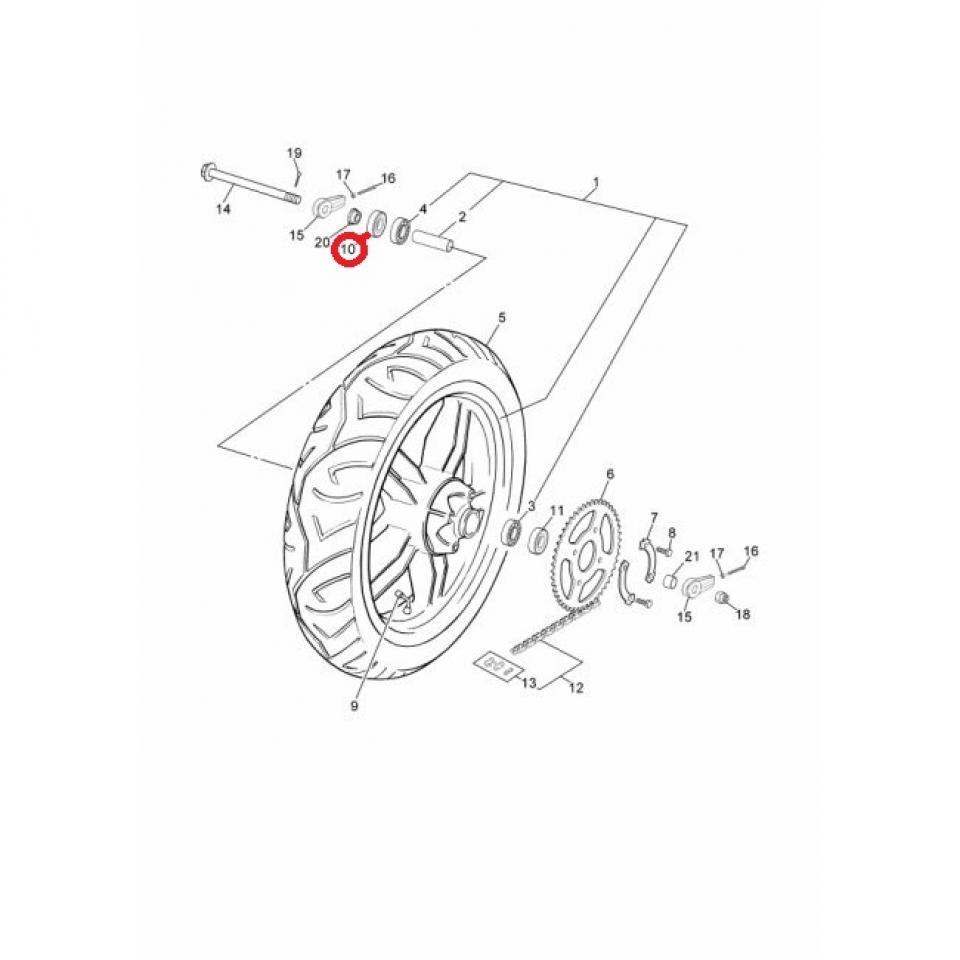 Joint spi roue arrière origine pour moto Yamaha 50 TZR 931022285800 22x35x7 Neuf