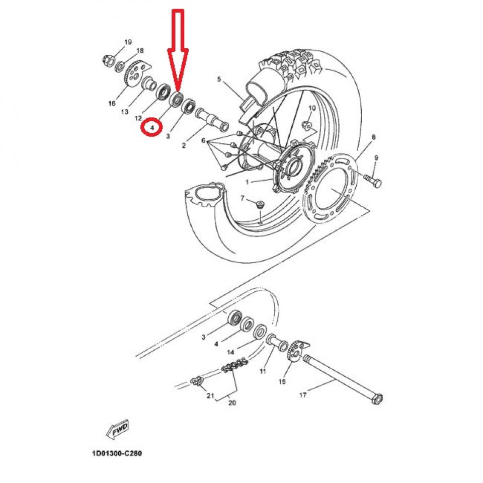 Joint spi roue AR pour moto Yamaha 125 YZ 1986-98 93106-28023-00 28x47x7mm Neuf