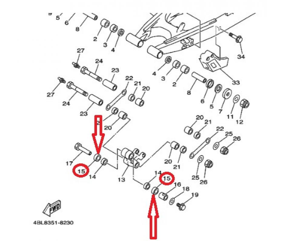 Joint spi biellette amortisseur pour moto Yamaha 125 YZ 93109-20076 20x27x5mm