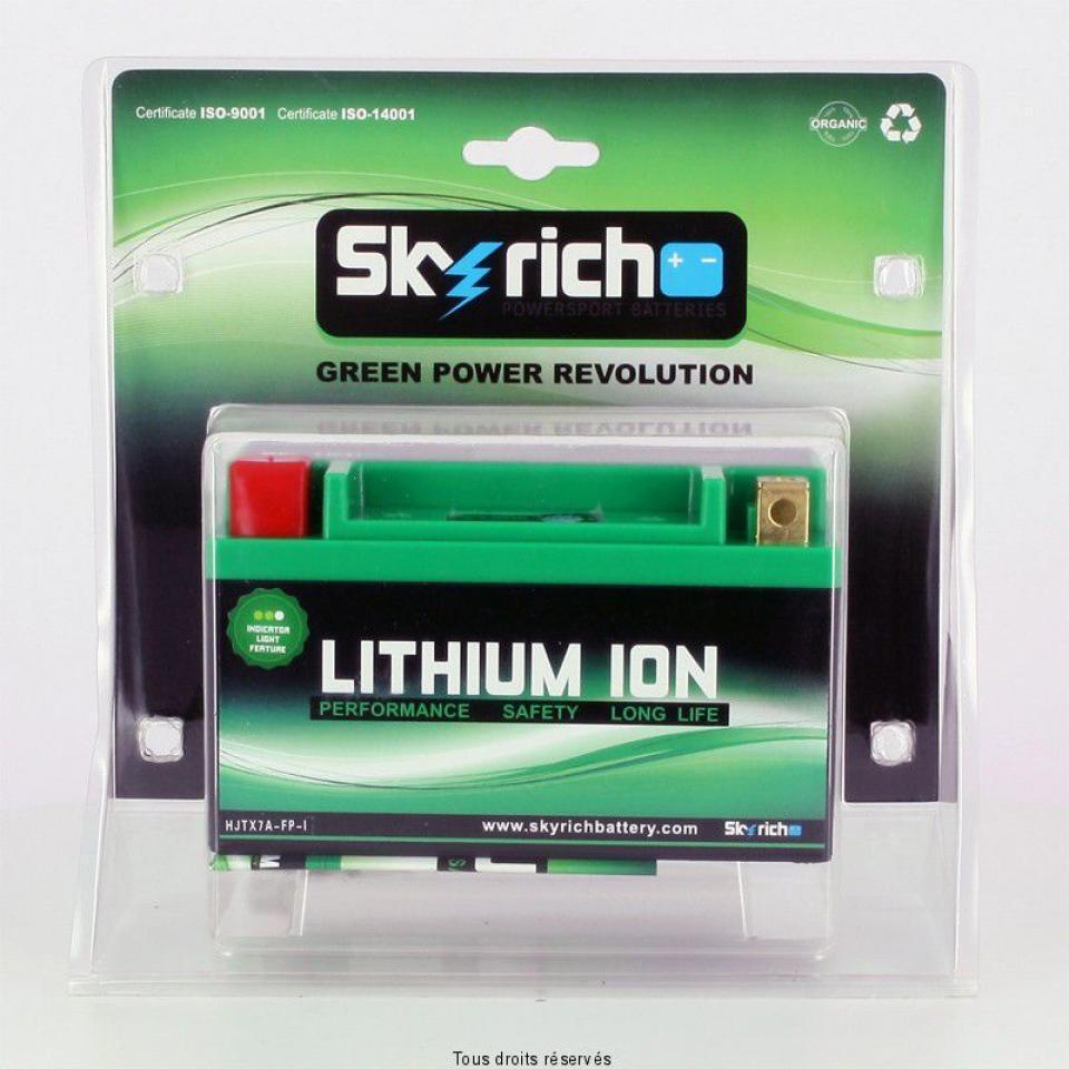 Batterie Lithium Skyrich pour Scooter Peugeot 125 Django 4T Heritage 2014 YTX7A-BS / HJTX7A-FP-S / 12V 2.4Ah Neuf