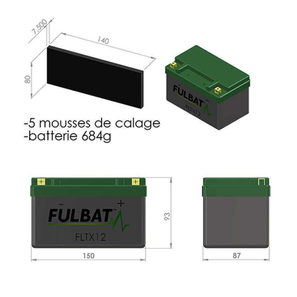 Batterie Lithium Fulbat pour Moto Sym 250 Wolf 2012 à 2015 Neuf