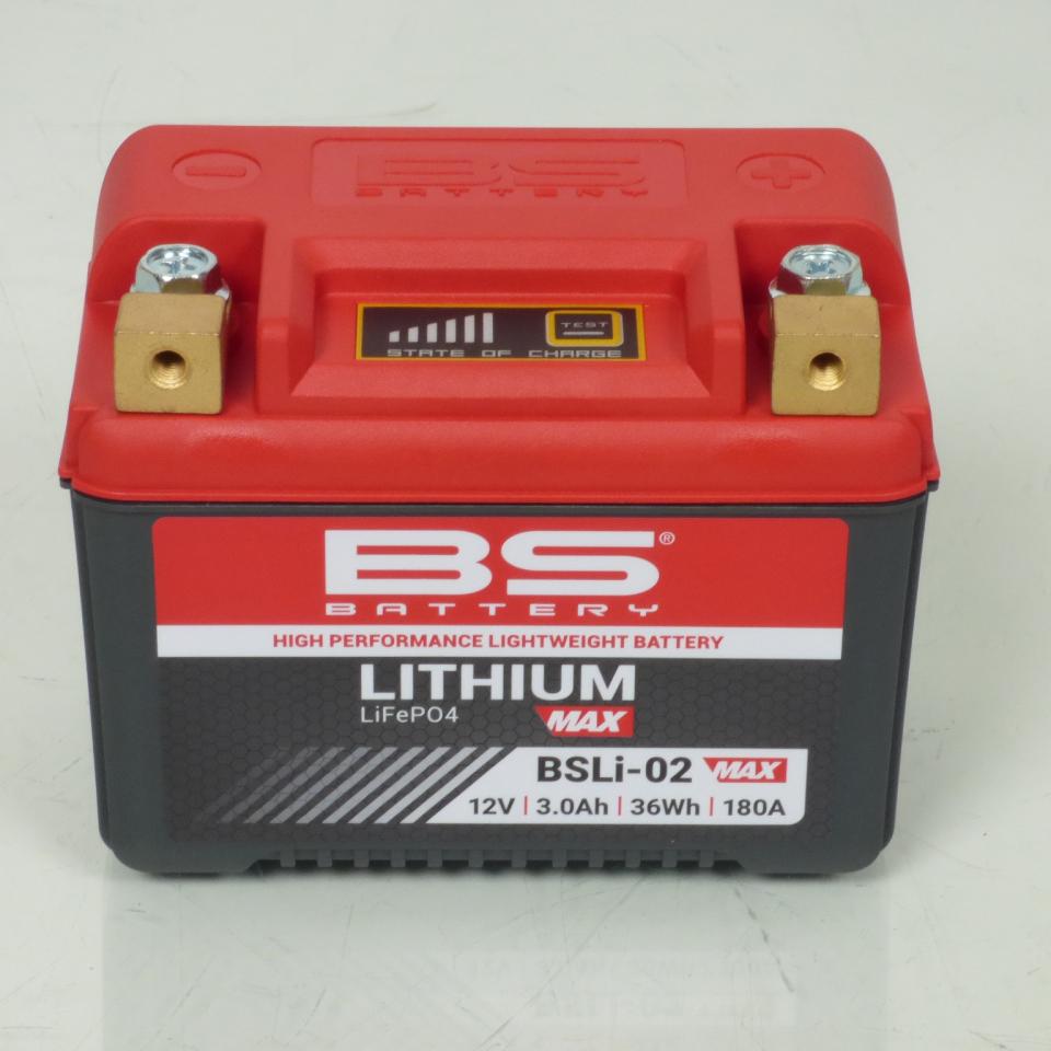 Batterie Lithium BS Battery pour moto BSLI-02 MAX 12V 3Ah 36Wh 180A Neuf