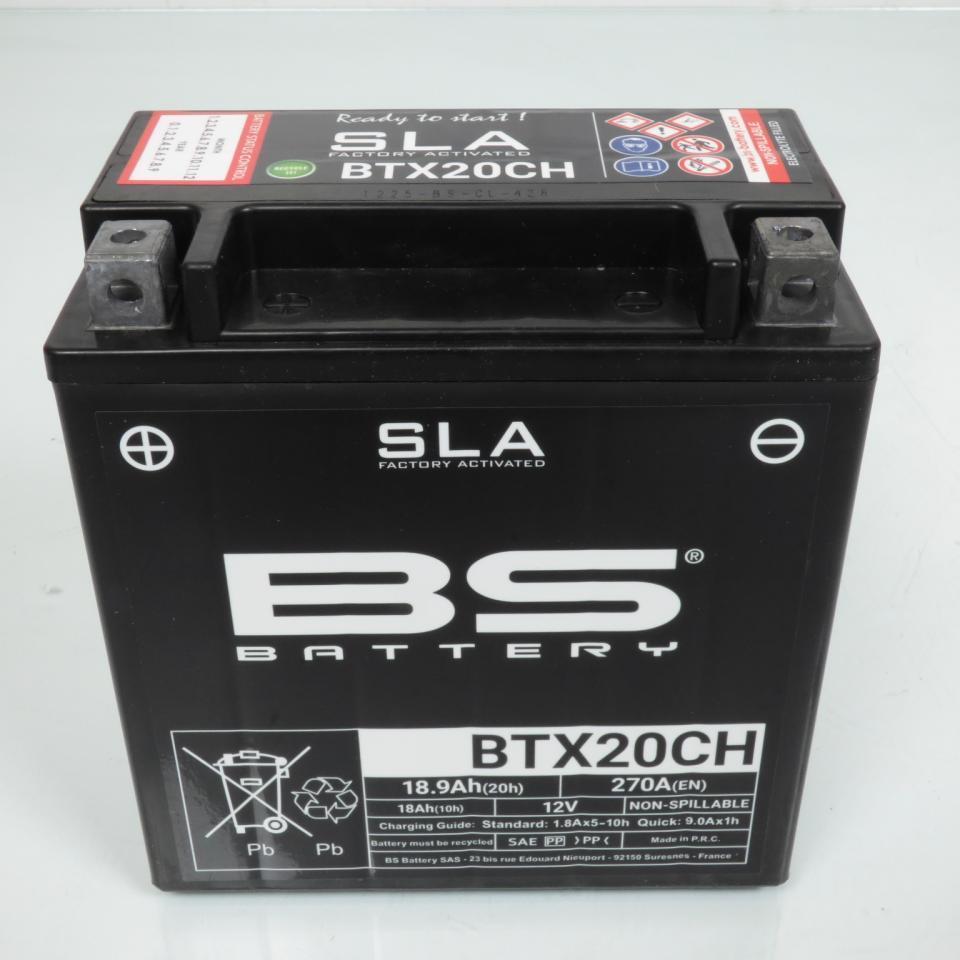 Batterie SLA BS Battery pour Moto Moto Guzzi 1200 Stelvio 2008 à 2011 YTX20CH / SLA / 12V 18.9Ah Neuf
