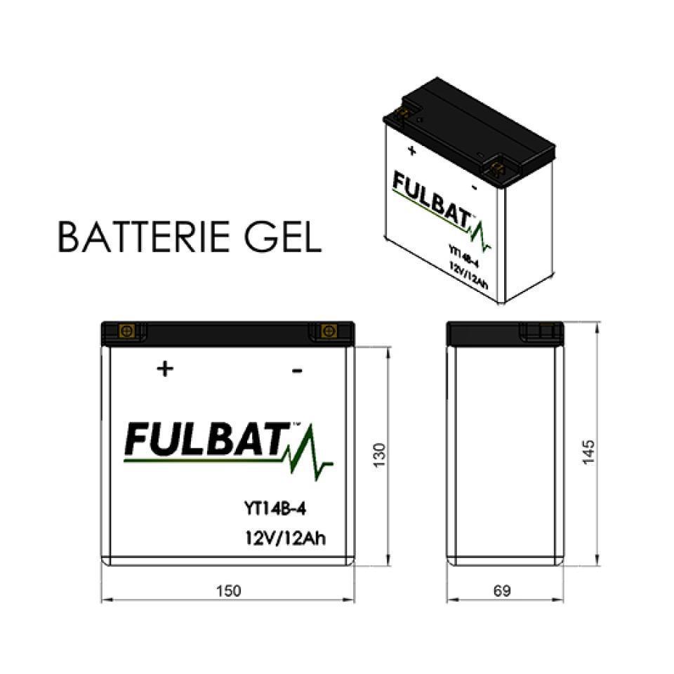 Batterie SLA Fulbat pour Moto Yamaha 1670 MT-01S 2009 Neuf