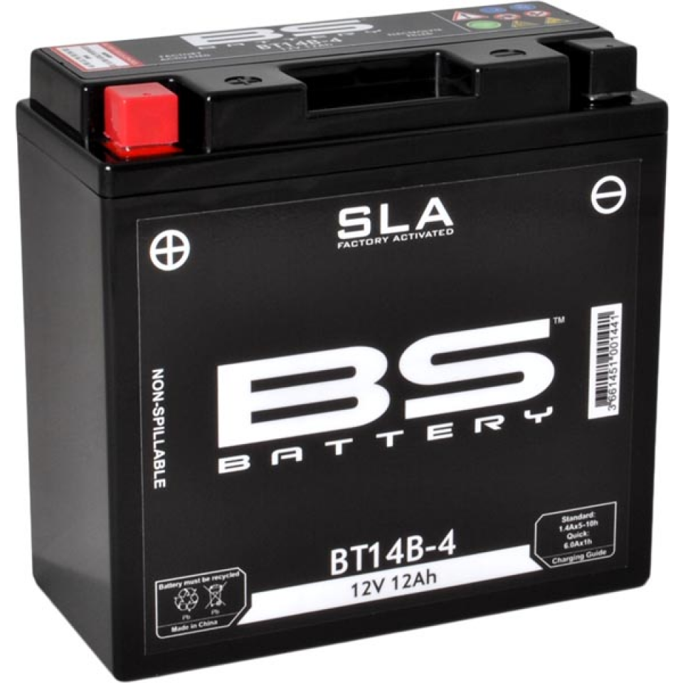 Batterie SLA BS Battery pour Moto Yamaha 1300 XJR 2002 à 2006 YT14B-4 / 12V 12Ah Neuf