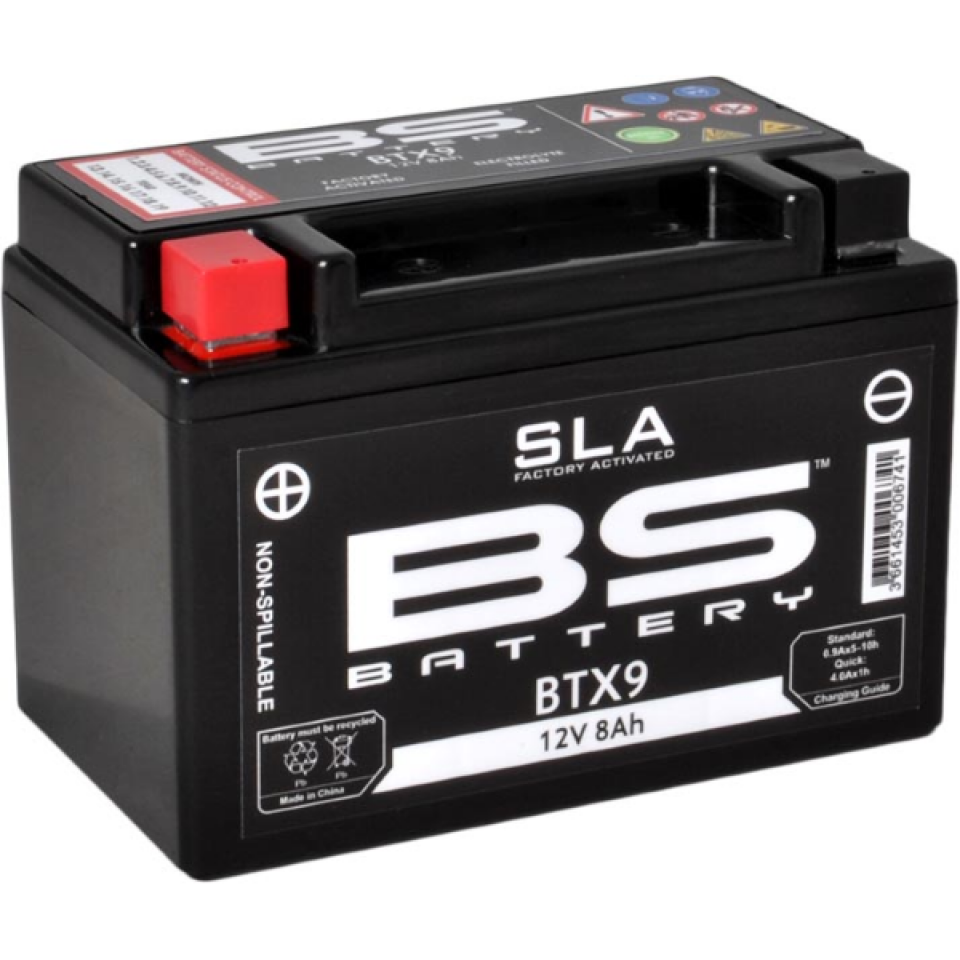 Batterie SLA BS Battery pour Moto Husaberg 600 Fe E/S 1996 à 1999 YTX9-BS / 12V 8Ah Neuf