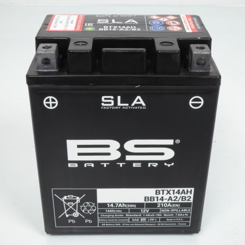 Batterie SLA BS Battery pour moto YTX14AH / YB14-A2 YB14-B2 /12V 14.7Ah Neuf