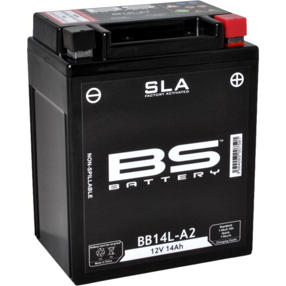 Batterie SLA BS Battery pour auto YTX14AHL/YB14L-A2/B2 / 14.7Ah Neuf