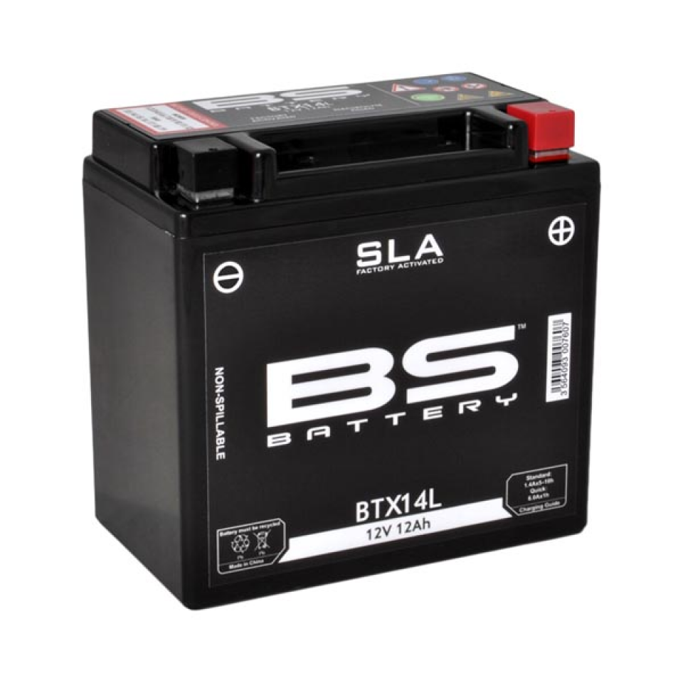 Batterie SLA BS Battery pour Moto Harley Davidson 1200 Xl R 2004 à 2008 YTX14L-BS / 12V 12Ah Neuf