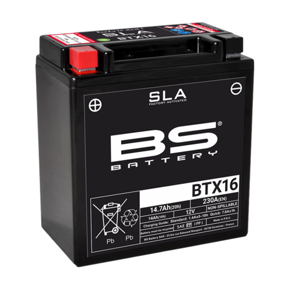 Batterie SLA BS Battery pour auto YTX16 / 12V 14.7Ah Neuf