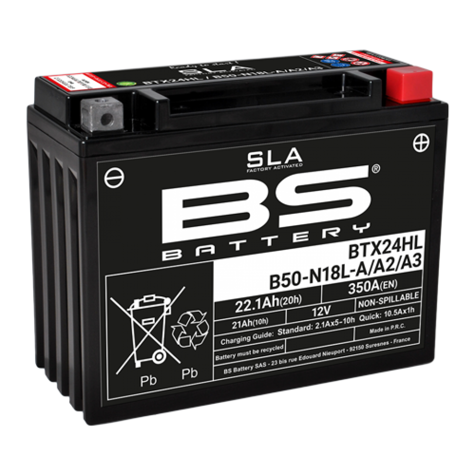 Batterie SLA BS Battery pour Moto Moto Guzzi 1000 Quota 1992 à 1997 Y50-N18L-A2=LA / 12V 20Ah Neuf