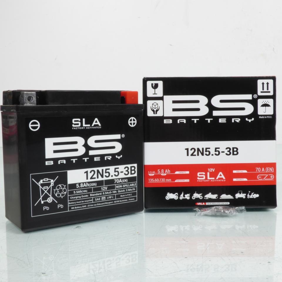 Batterie SLA BS Battery pour moto Sachs 125 Zz Super Motard 1999 à 2003 12N5.5-3B / 12V 5.5Ah Neuf