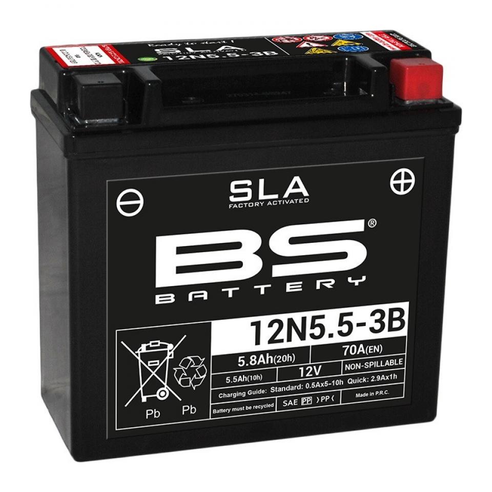 Batterie SLA BS Battery pour moto Yamaha 500 Rd Lc 1984 à 1986 12N5.5-3B / 12V 5.5Ah Neuf