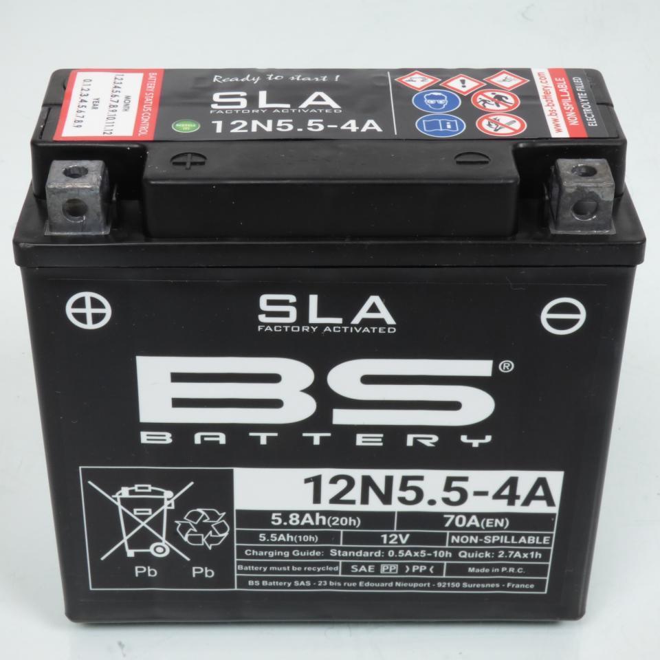 Batterie SLA BS Battery pour Moto Yamaha 125 WRX 2009 à 2011 12N5.5-4A / 12V 5.5Ah Neuf