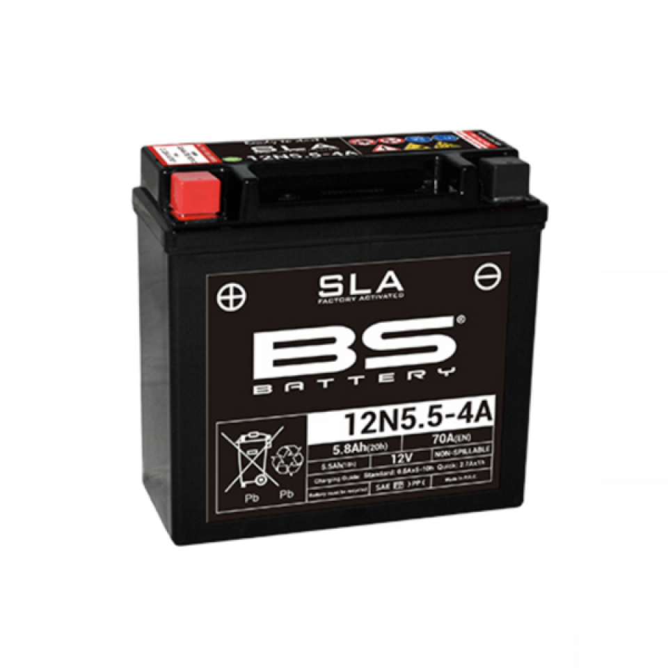 Batterie SLA BS Battery pour Auto Yamaha 125 Après 2015 12N5.5-4A / 12V 5.8Ah Neuf