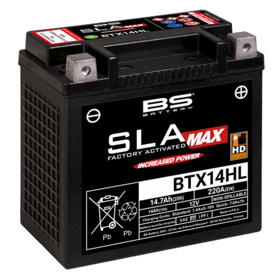 Batterie SLA BS Battery pour auto YTX14HL / 12V 14.7Ah Neuf