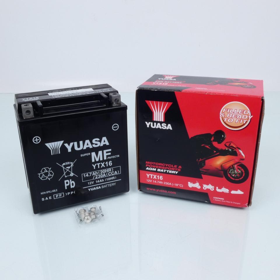 Batterie SLA Yuasa pour Moto Triumph 800 Tiger XCa 2015 à 2018 YTX16-BS / YTX16 / 12V 14.7Ah Neuf