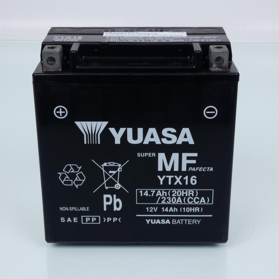 Batterie SLA Yuasa pour Moto Kawasaki 2000 VN Vulcan 2004 à 2010 YTX16-BS / YTX16 / 12V 14.7Ah Neuf