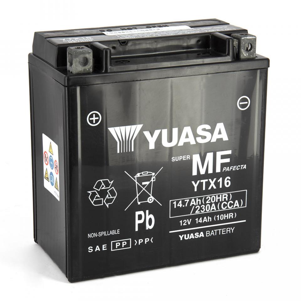 Batterie SLA Yuasa pour Moto Triumph 800 Tiger Xc 2011 à 2017 YTX16-BS / YTX16 / 12V 14.7Ah Neuf