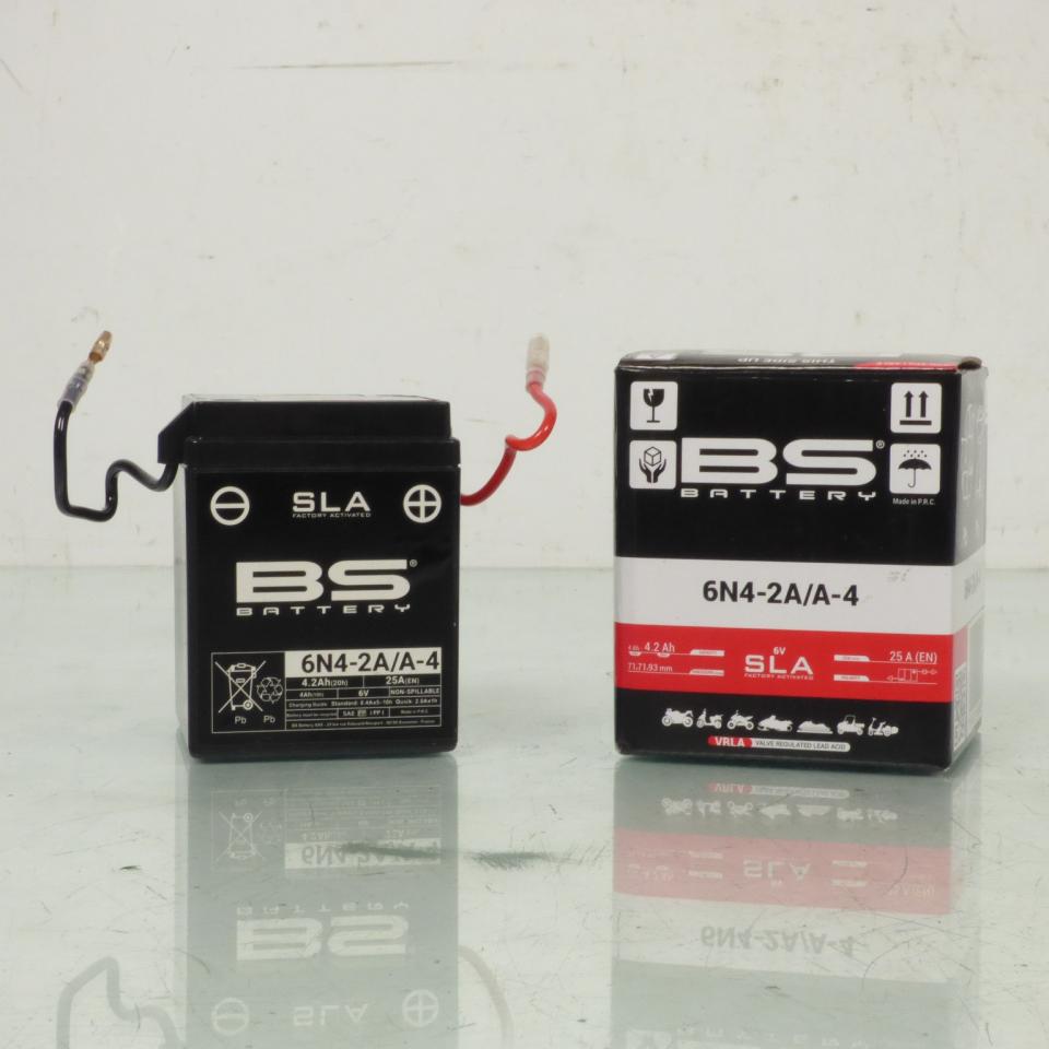 Batterie SLA BS Battery pour moto 6N4-2A/A-4 type SLA 6V 4Ah Neuf