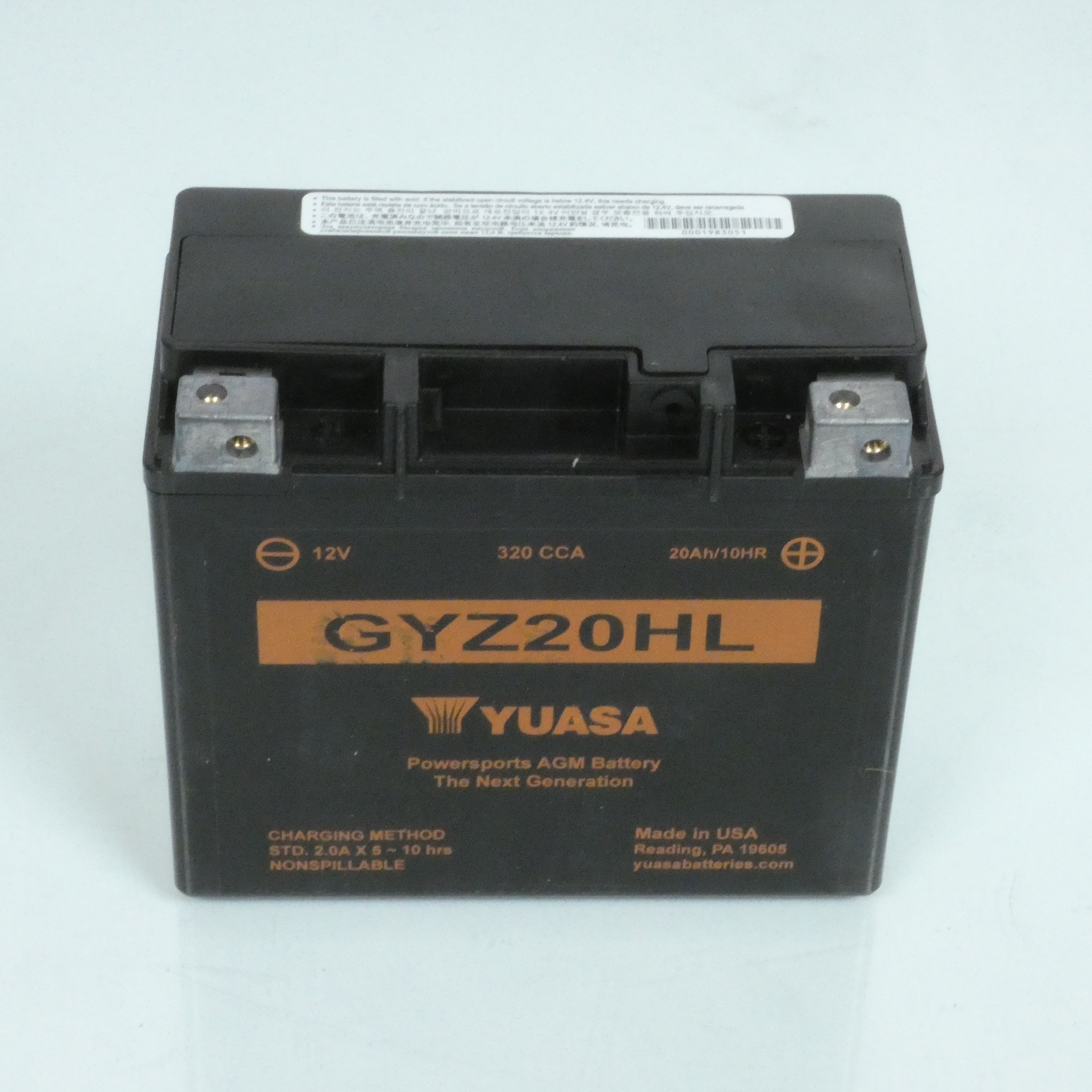 Batterie SLA Yuasa pour Moto Honda 1800 Gl F A Gold Wing 2009 à 2017 GYZ20HL / 12V 20Ah 320CCA Neuf