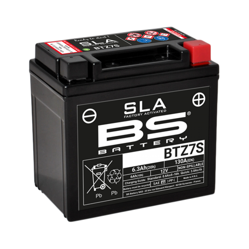 Batterie SLA BS Battery pour Scooter Piaggio 125 Liberty Iget 4T 3V 2015 à 2017 YTZ7S-BS / 12V 6Ah Neuf