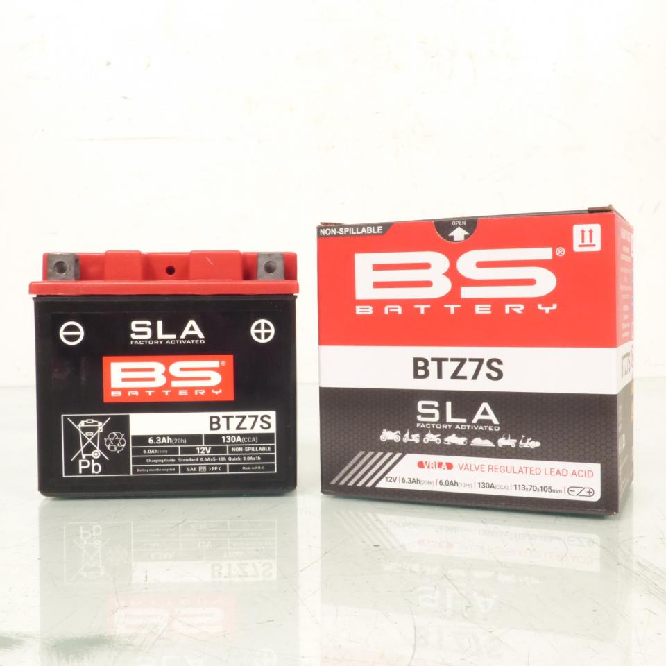 Batterie SLA YTZ7S BS Battery pour moto Yamaha 250 WRX 2008 à 2016 12V 6.3Ah
