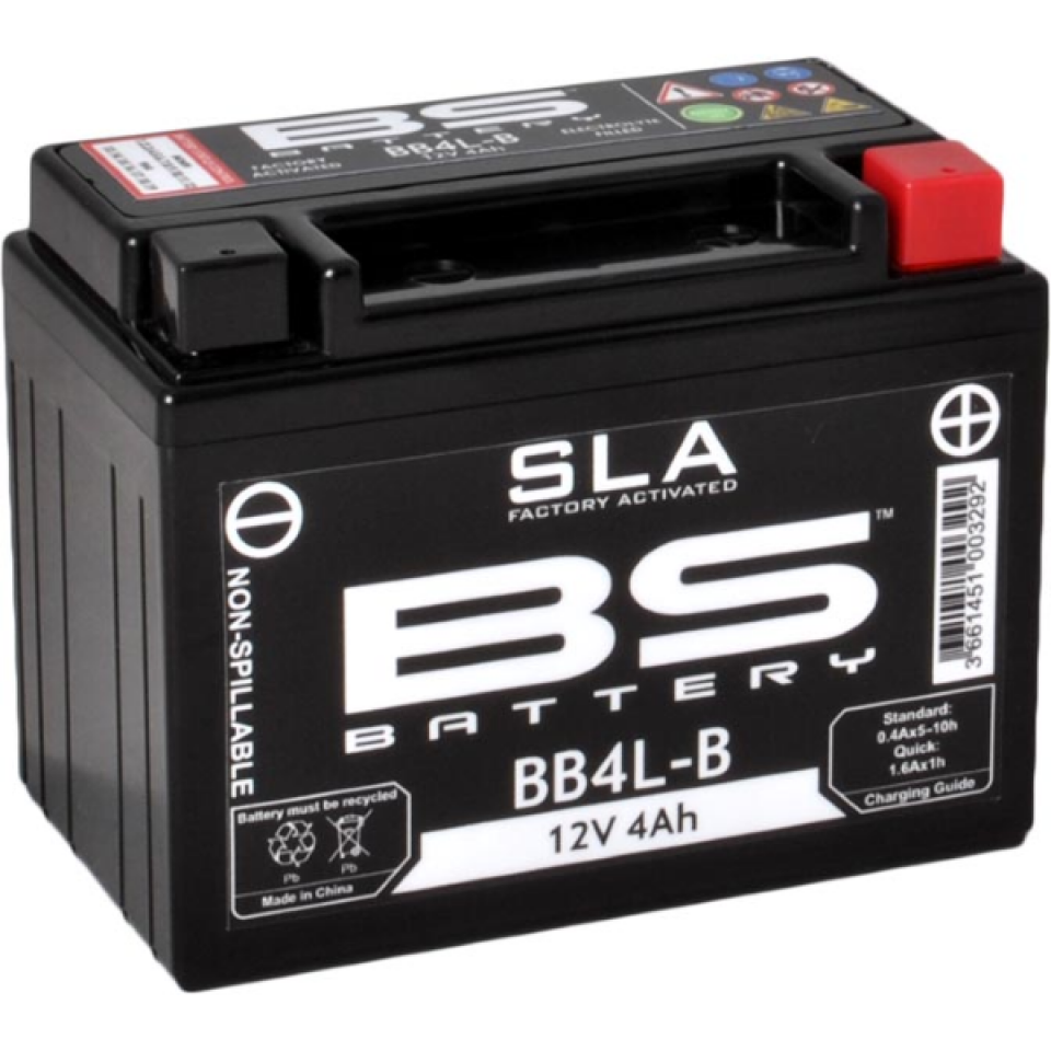 Batterie SLA BS Battery pour Scooter Italjet 50 Torpedo 2T 1998 à 2003 YB4L-B / 12V 4.2Ah Neuf