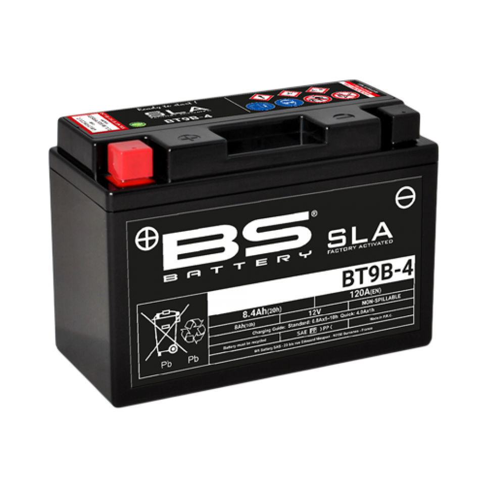 Batterie BS Battery pour moto Yamaha 660 XTR 2004-2008 YT9B-4 SLA / 12V 8.4Ah Neuf