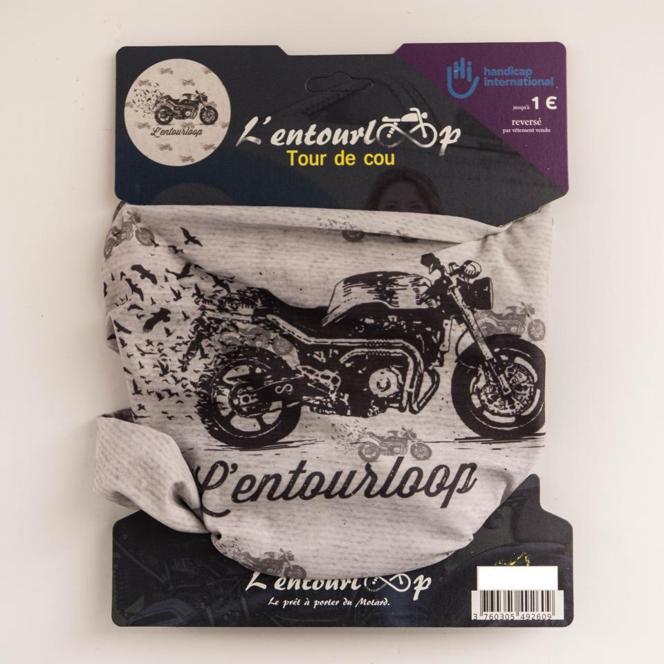 Tour de cou moto L'Entourloop Motorcycle Birdy coloris gris 100% polyester