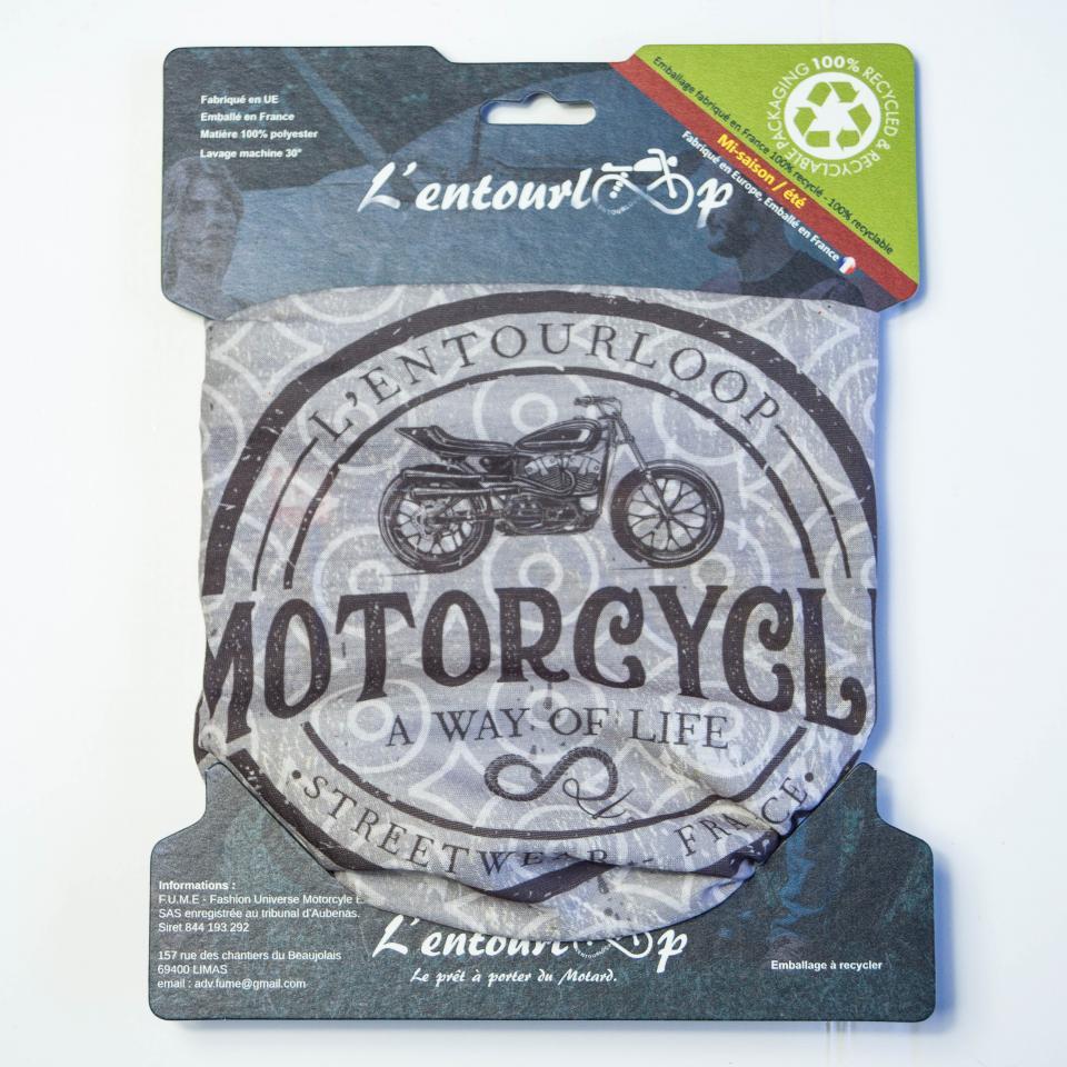 Tour de cou moto L'Entourloop Motorcycle Patch coloris gris 100% polyester