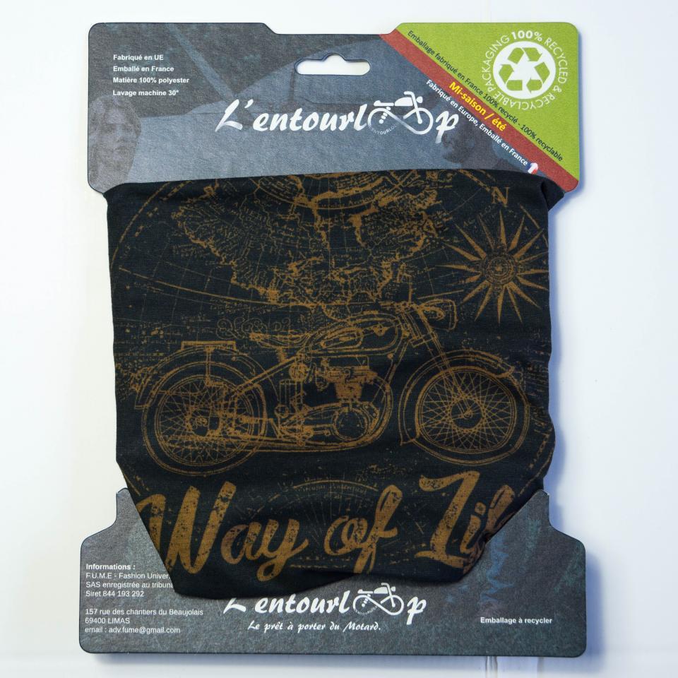 Tour de cou moto L'Entourloop Motorcycle Travel coloris noir 100% polyester