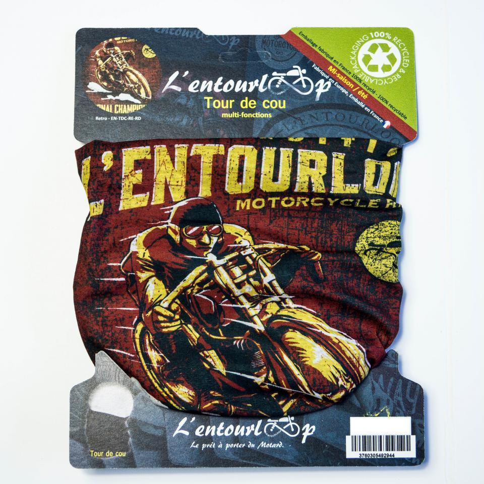 Tour de cou moto L'Entourloop Motorcycle Retro coloris rouge 100% polyester
