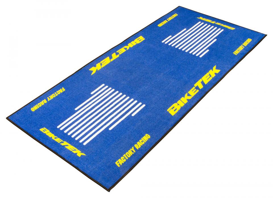 Tapis environnemental Biketek Garage Mat bleu jaune blanc pour moto stand Neuf