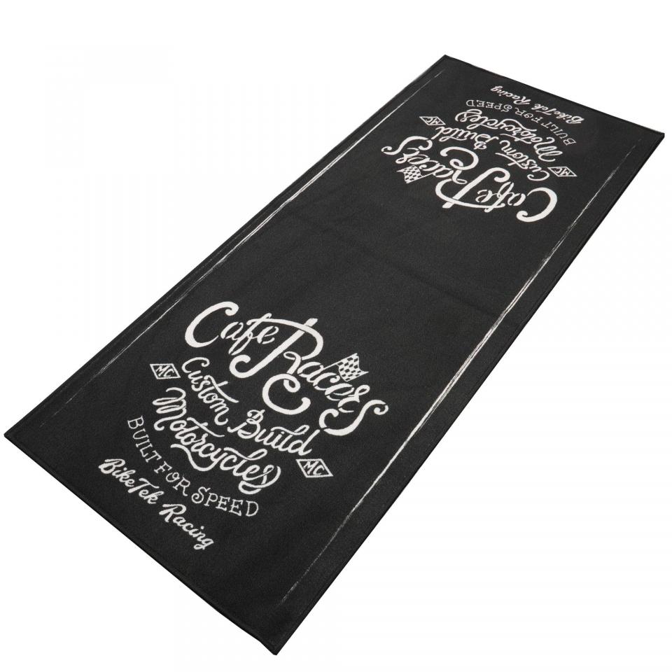 Tapis environnemental pour moto Biketek Garage Mat Café Racer Custom noir blanc Neuf