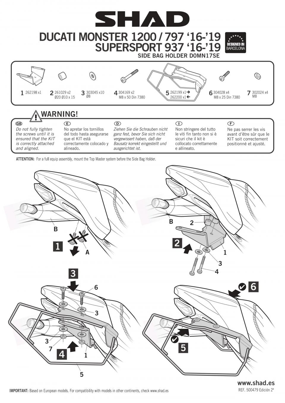 Support de top case Shad pour scooter Neuf