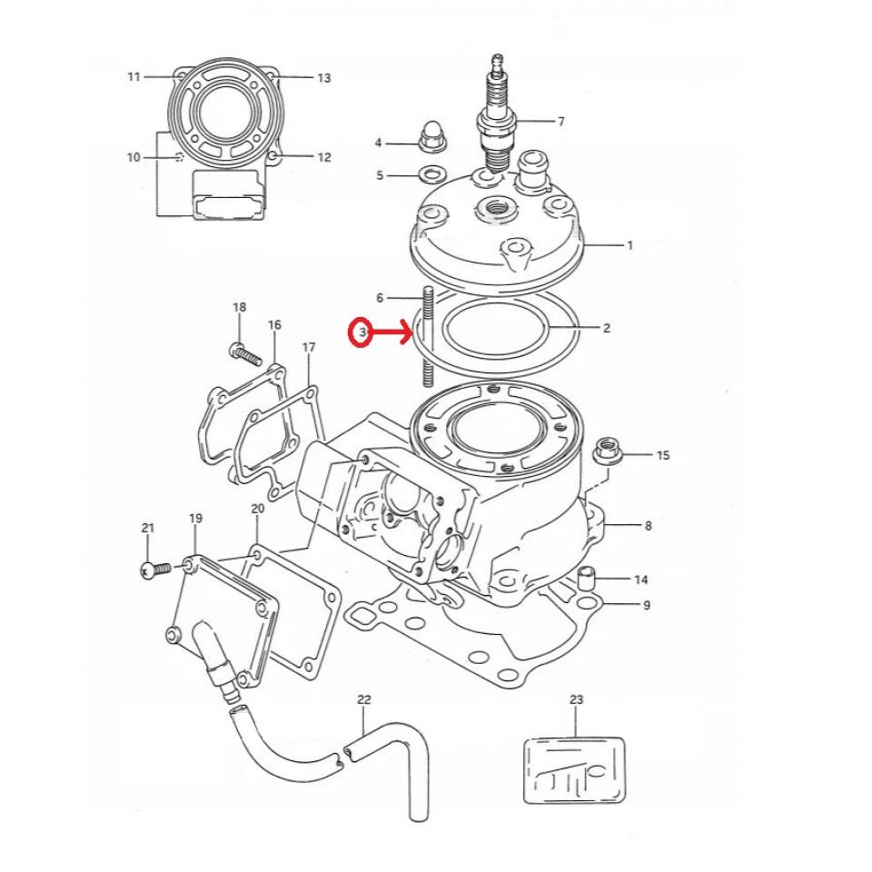 Joint de culasse origine pour Moto Suzuki 80 RM 1985 à 1999 11148-03B00-0000 Neuf