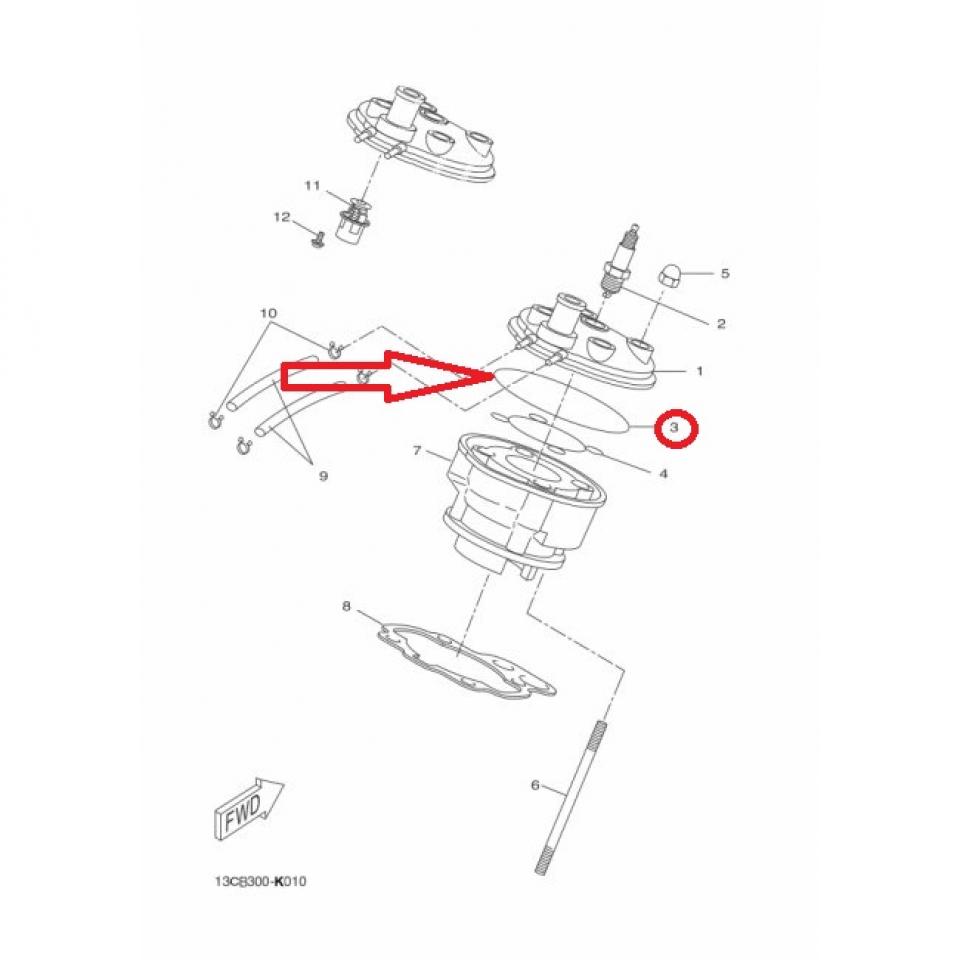 Joint de culasse origine pour Moto HM 50 CRE Six Ø2.62mm / 4YV-E1194-00 Neuf