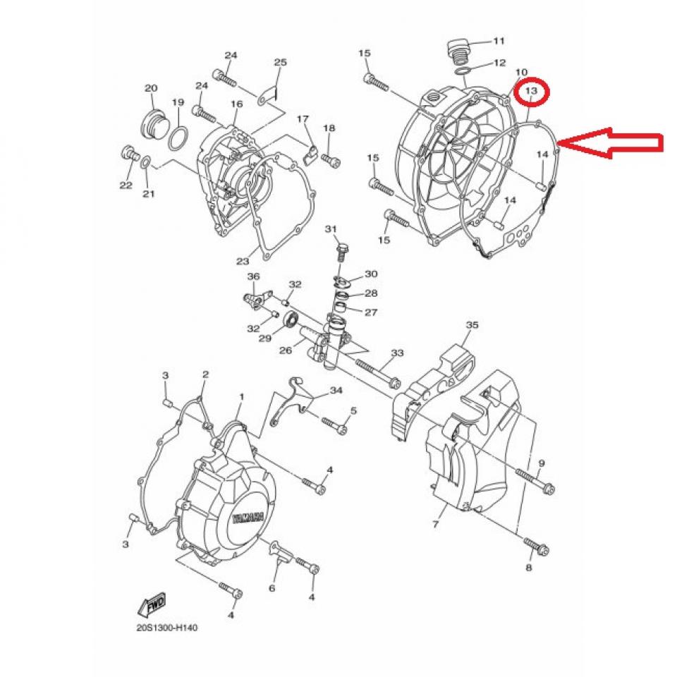 Joint carter embrayage origine pour Moto Yamaha 600 XJ6 2009 à 2016 20S-15461-00-00 Neuf