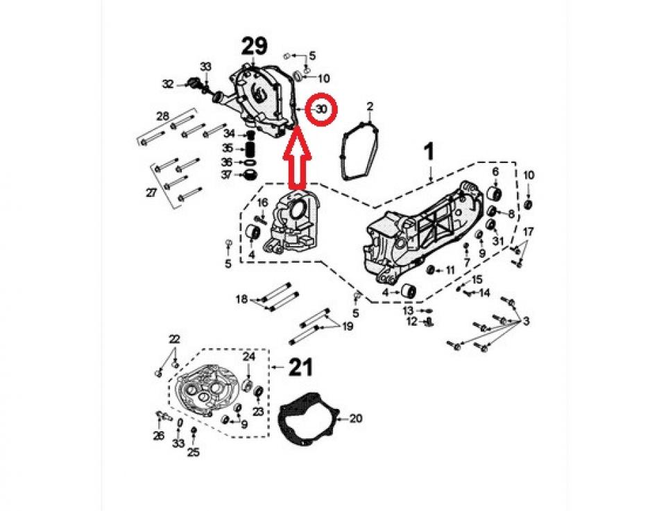 Joint de carter huile origine pour Scooter Lifan 50 139QMB Avant 2020 Neuf
